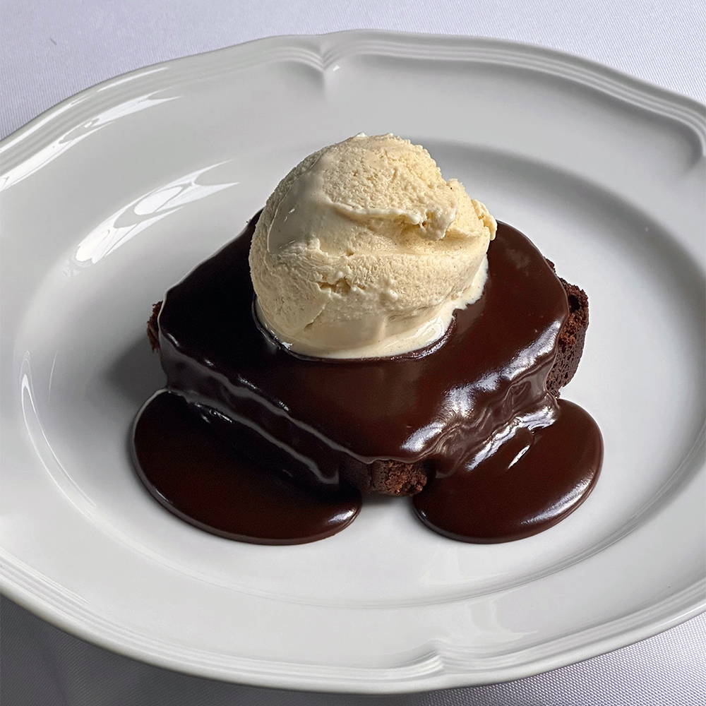 Seasonal Simone's Buckwheat Chocolate Loaf with Caramel Sauce
