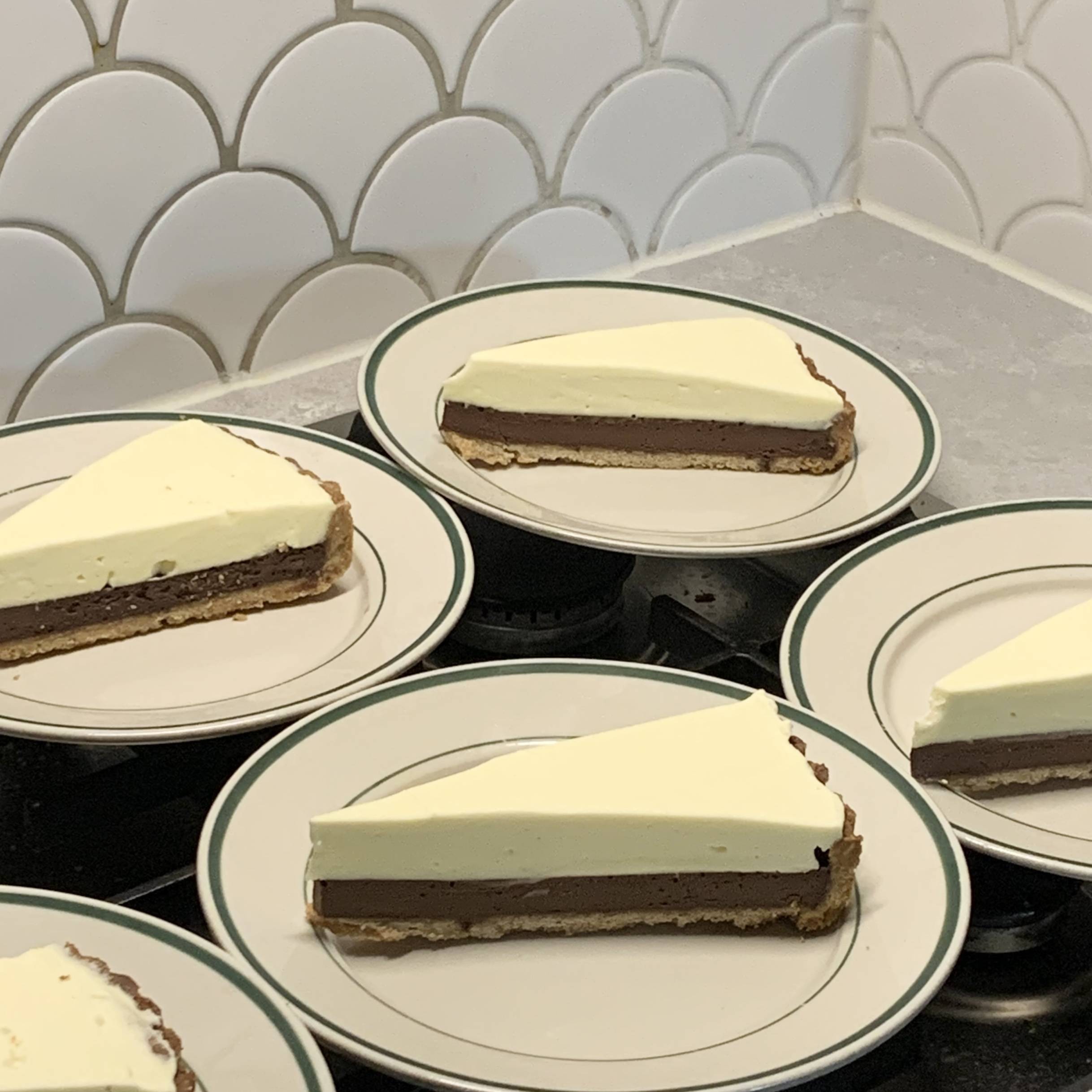 Peaches Le Cremes' Chocolate Tart with Olive Oil Mascarpone Cream
